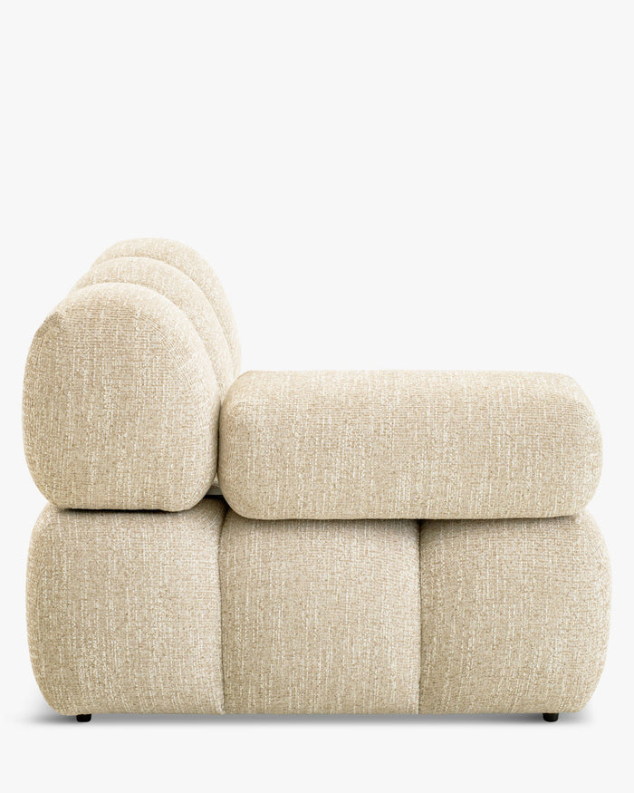 Fauteuil modulable accoudoir interchangeable Waffle Tweed beige
