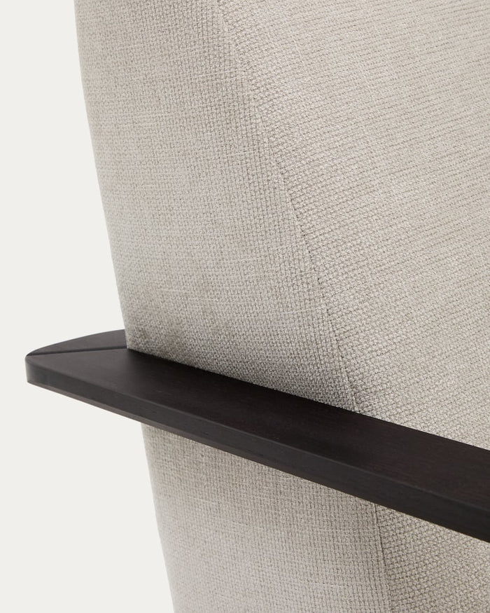 Fauteuil tissu et frêne massif Pals
