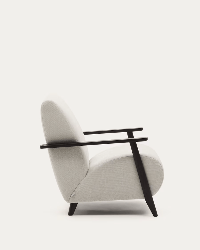 Fauteuil tissu et frêne massif Pals