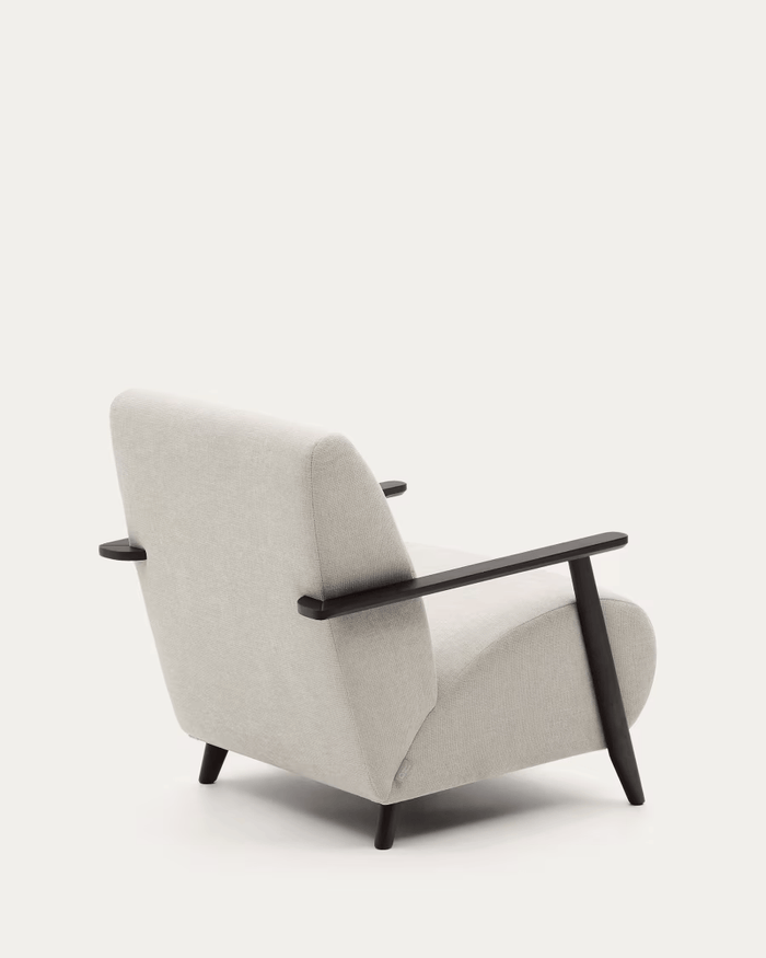 Fauteuil tissu et frêne massif Pals