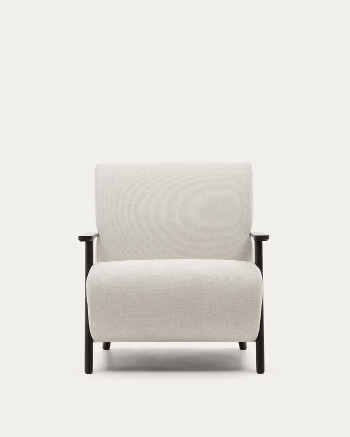 Fauteuil tissu et frêne massif Pals