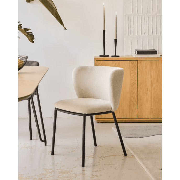 Chaise chenille et métal Avena