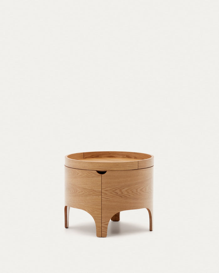 Table de chevet Olost bois laqué – vue de dos