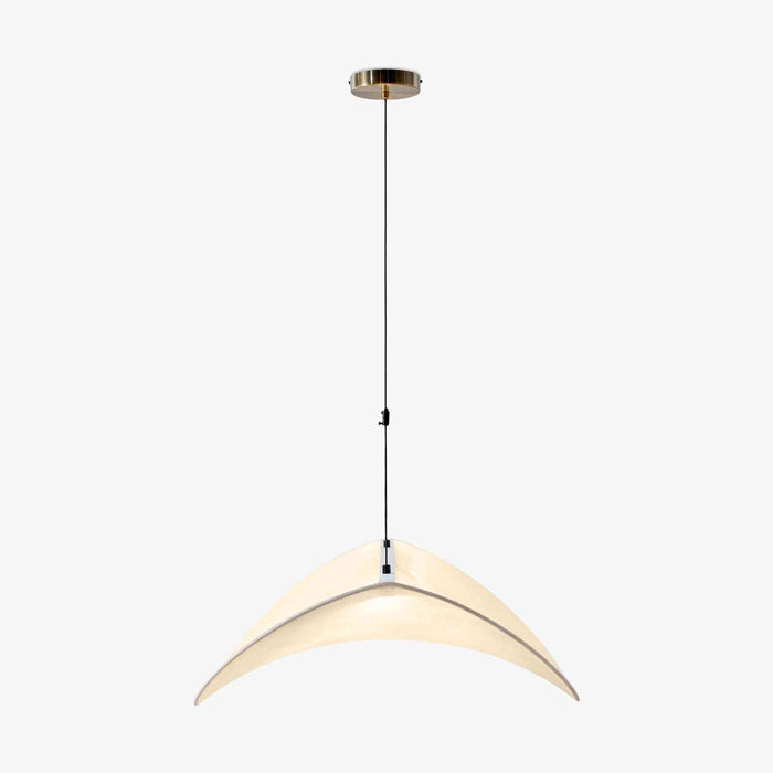 Suspension Fukui blanc et laiton brossé – vue d'ensemble