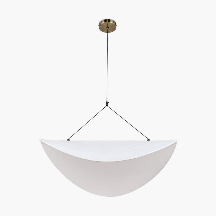 Suspension Fukui blanc et laiton brossé – vue de profil