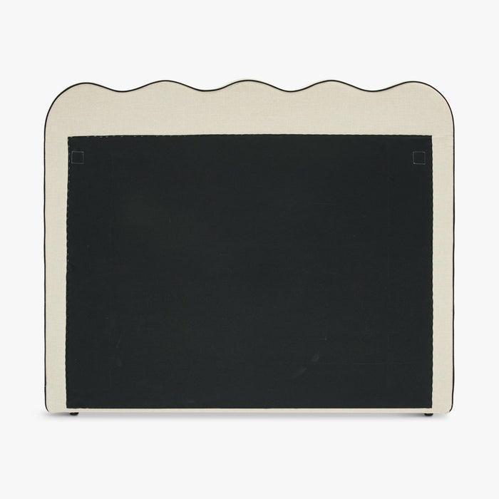 Tête de lit Atlante chenille beige – détail du passepoil