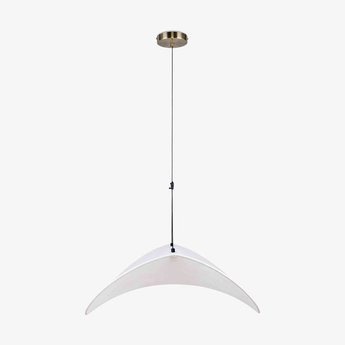Suspension Fukui blanc et laiton brossé – détail de l'accroche laiton brossé