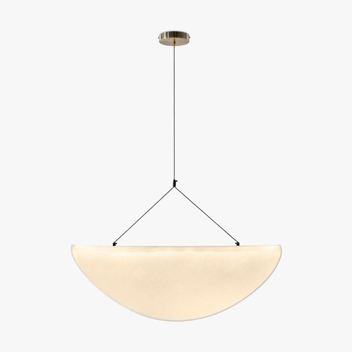 Suspension Fukui blanc et laiton brossé – vue rapprochée du câble
