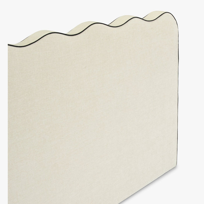 Tête de lit Atlante chenille beige – vue rapprochée