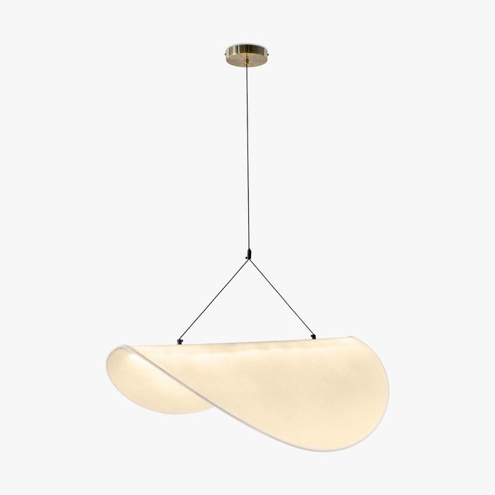 Suspension Fukui blanc et laiton brossé – vue en hauteur
