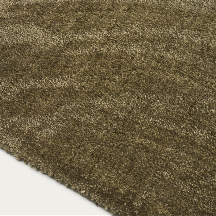 Tapis Cardona vert – détail de la texture effet fourrure