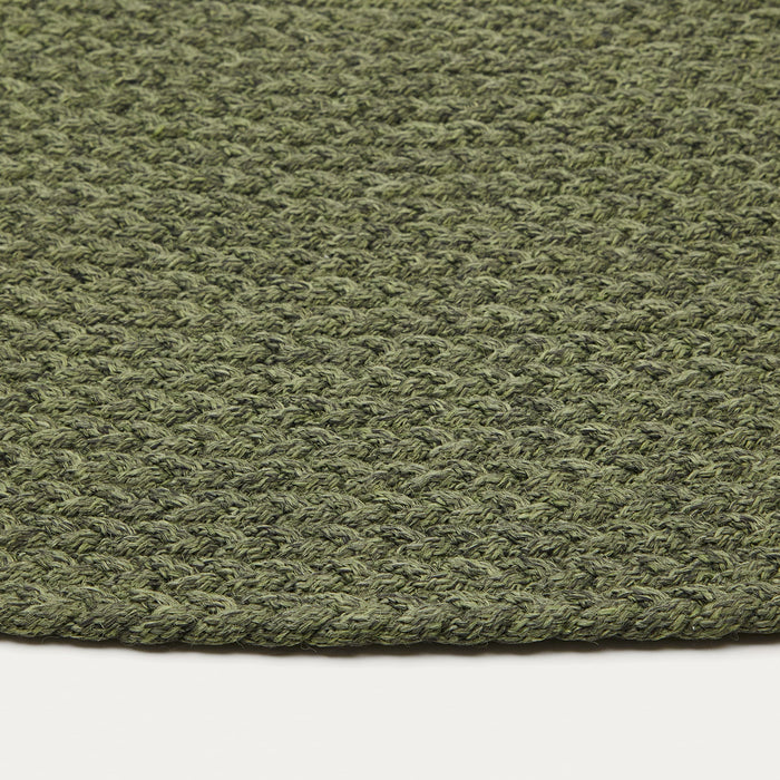 Tapis rond Aiguablava vert – détail du tressage