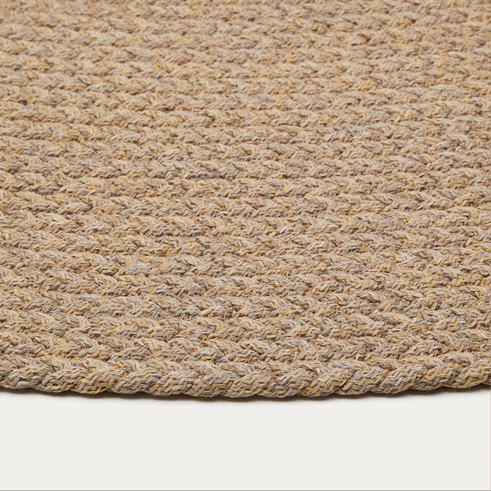 Tapis rond Aiguablava beige – détail du tressage