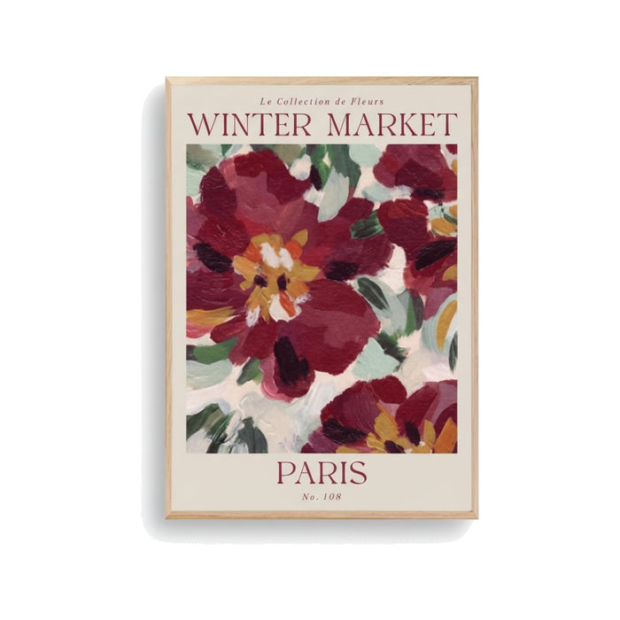 Affiche encadrée chêne Winter Market