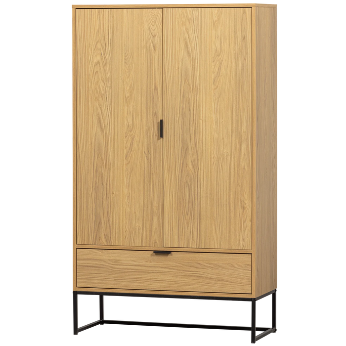 Armoire 2 portes MDF et chêne Silas