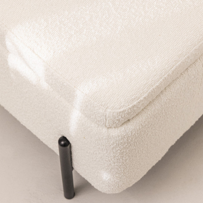 Banc bout de lit coffre tissu et métal Maury