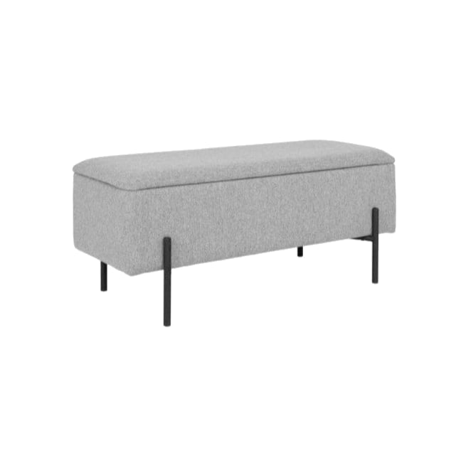 Banc bout de lit tissu et métal Watford