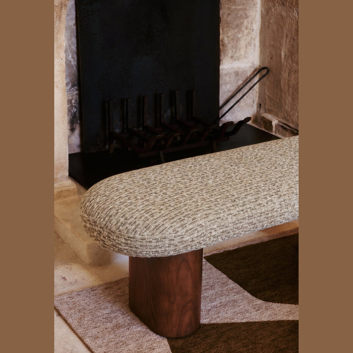 Banc Popa tweed vert - détail assise