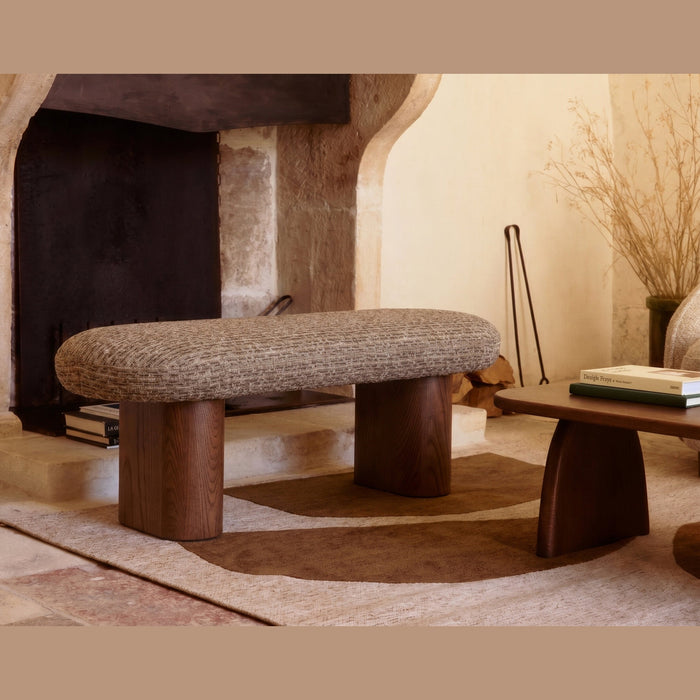 Banc Popa tweed vert - en situation salon