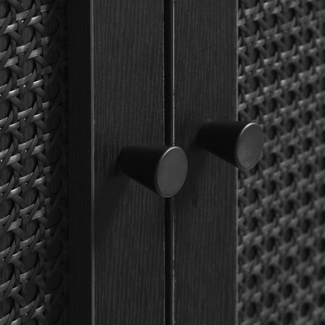 Buffet haut 2 portes bois et métal Herning
