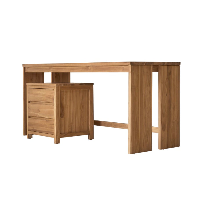 Bureau chêne massif avec caisson Eden - Tikamoon