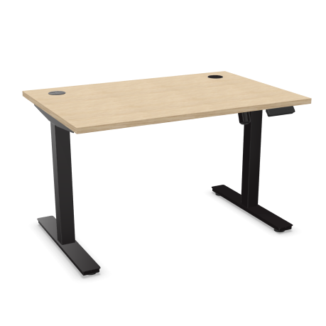 Bureau réglable électrique hauteur métal et MDF Deauville