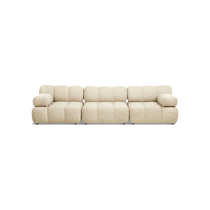 Canapé 3 places Waffle modulable en tweed beige – vue détourée