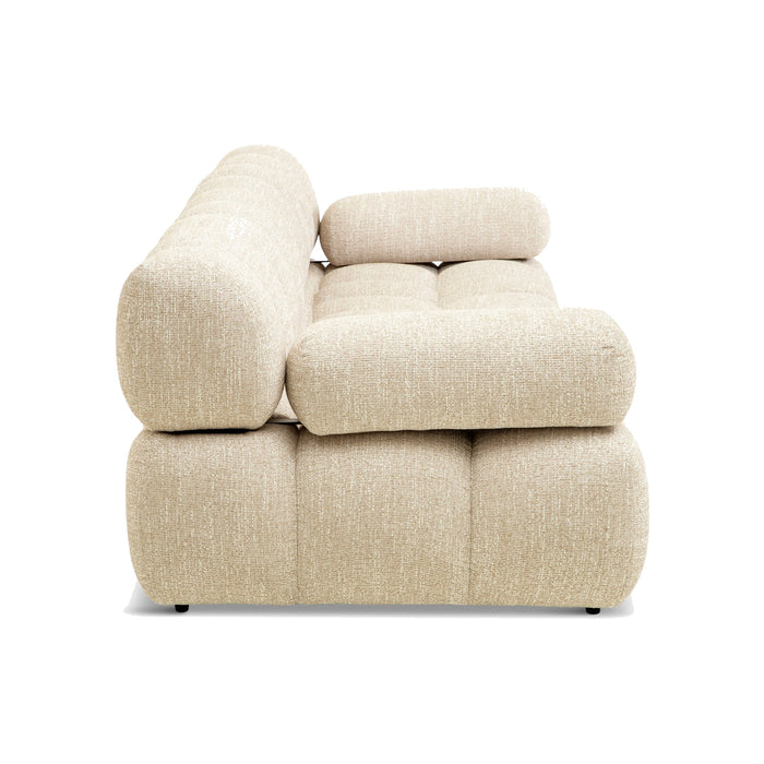 Canapé Waffle tweed beige – vue de côté