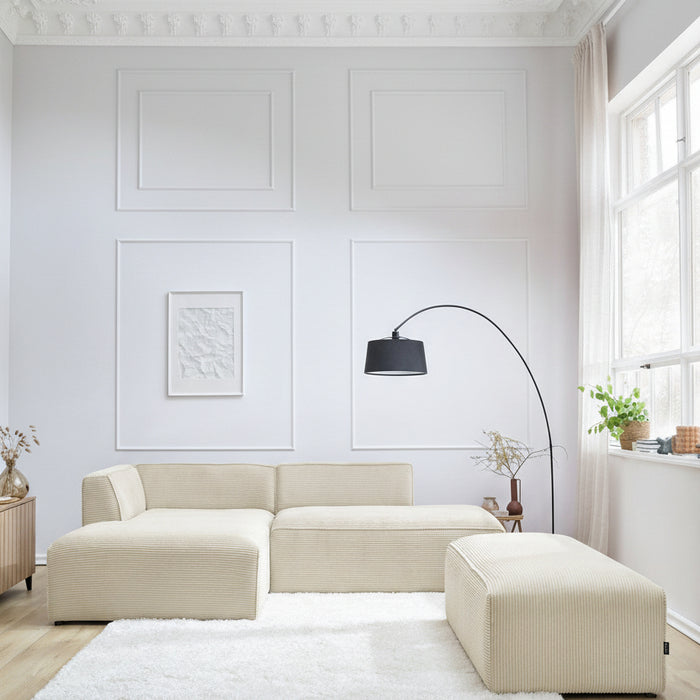 Megève corner sofa with pouf - Bobochic