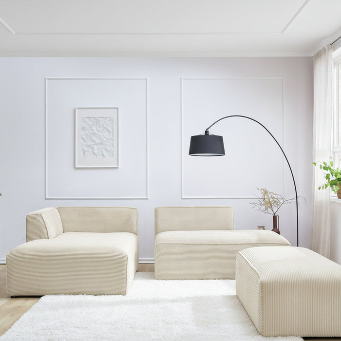 Megève corner sofa with pouf - Bobochic