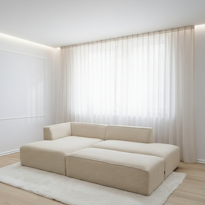 Megève corner sofa with pouf - Bobochic