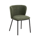 Chaise Avena vert foncé en chenille, vue de face