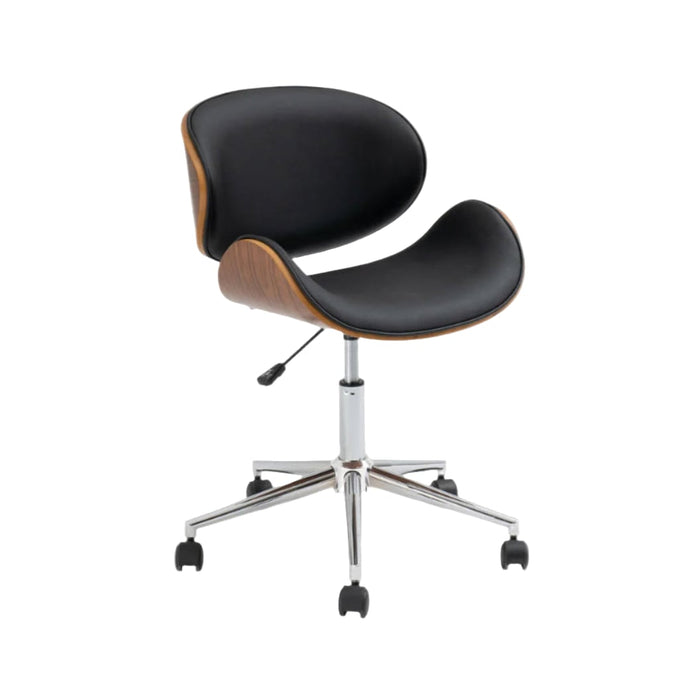 Chaise de bureau bois et cuir Zirka