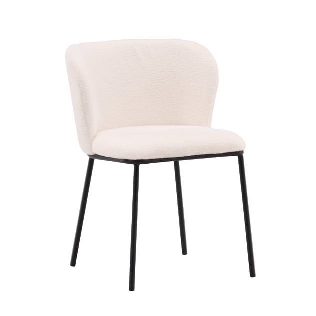 Chaise bouclette et métal Edina
