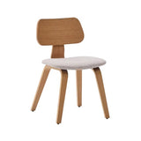 Chaise hévéa noyer et tissu Gennaro