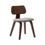 Chaise hévéa noyer et tissu Gennaro