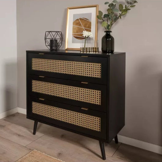 Commode 3 tiroirs impression cannage Villa