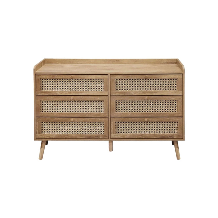 Commode 6 tiroirs rotin naturel Palma