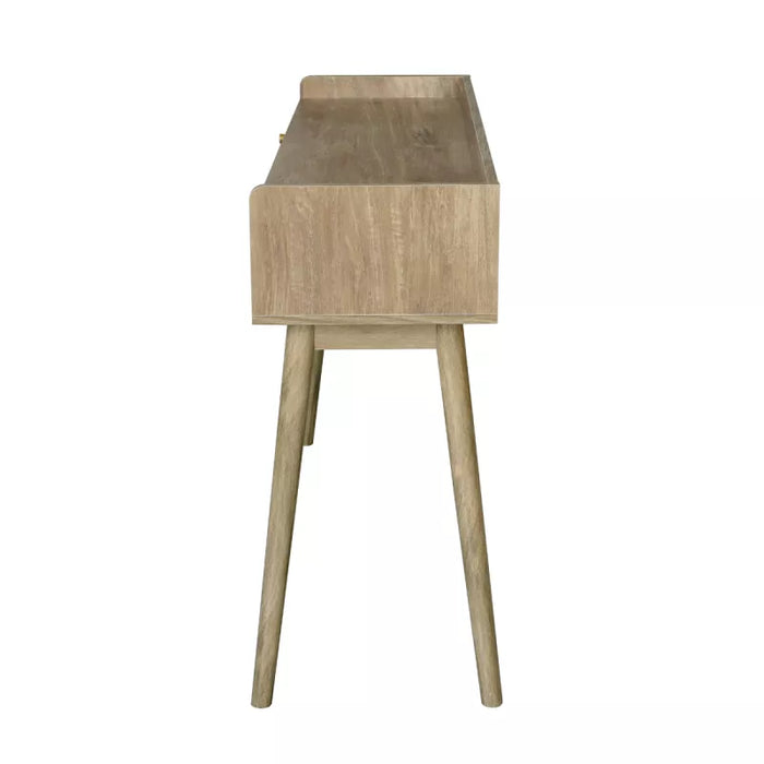 Console 2 tiroirs bois et rotin Palmo