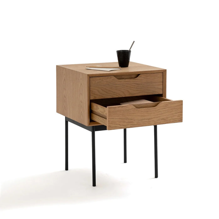 Table de chevet métal et bois Noyeto