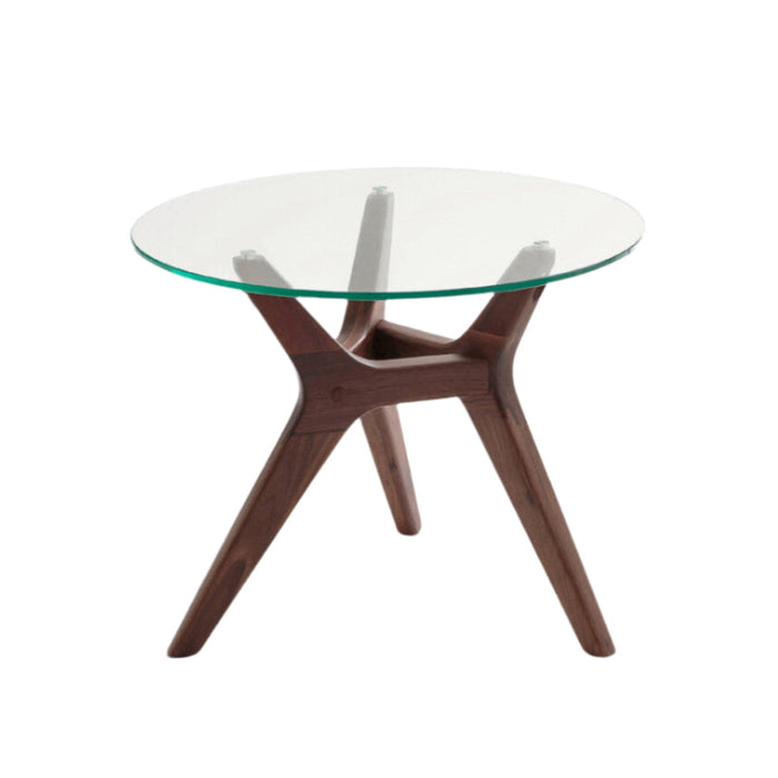 Table d'appoint noyer et verre Maricielo - AM.PM