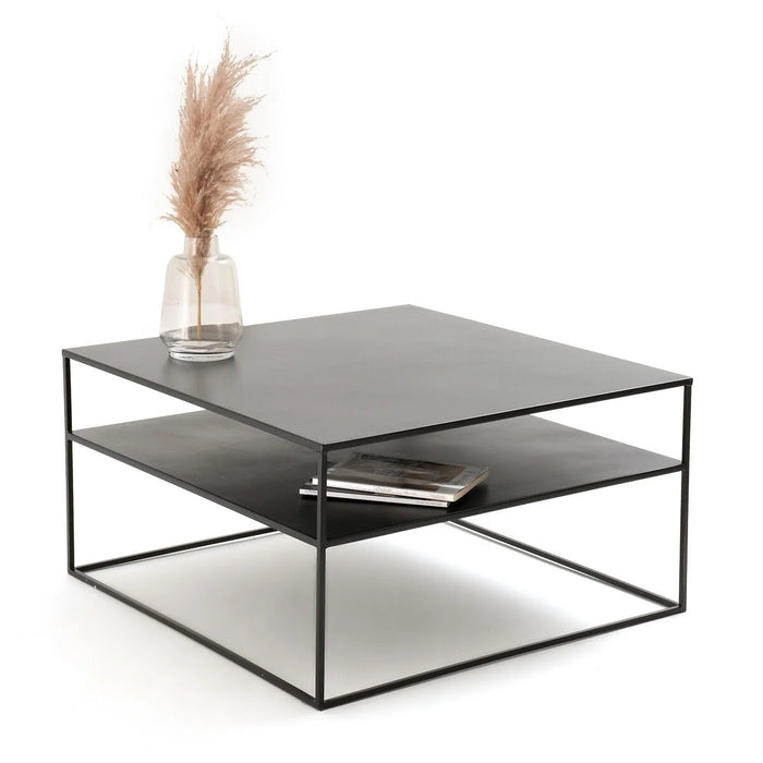 Table basse carrée acier laqué Hiba