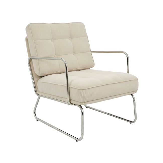 Fauteuil tissu crêpé acier chromé Aurore - NV GALLERY