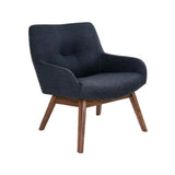 Fauteuil tissu pieds bois naturel London