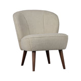 Fauteuil tissu bouclette et bois Sara
