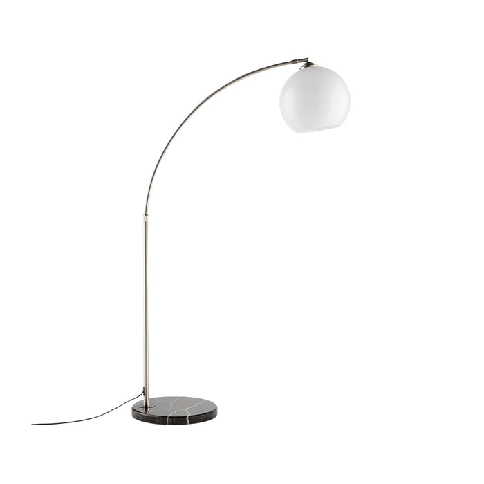 Lampadaire marbre et chrome Bolata