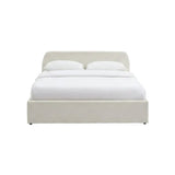 Lit coffre tissu chenille et bois Chanas