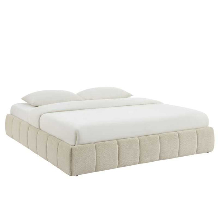 Lit coffre tissu chenille Lavinia