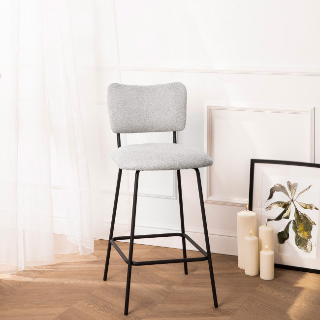 Tabouret tissu et métal Vander beige
