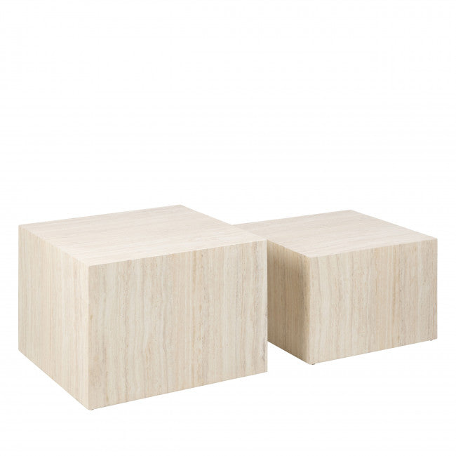 Lot de tables basses effet travertin